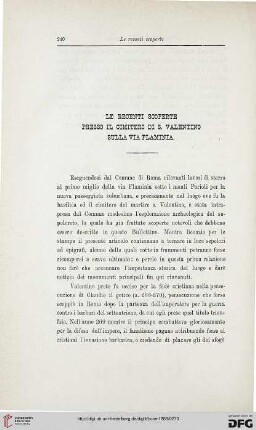 16: Le recenti scoperte presso il cimitero di S. Valentino sulla via Flaminia