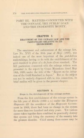Chapter I. Enactment of the coinage law and the particulars relative to its enforcement