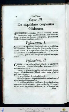 Caput III. De aequilibrio corporum solidorum.