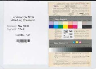 Entnazifizierung Karl Schiffer, geb. 24.04.1899 (Bankangest.)