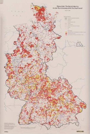 Landkarte, Stand der Flurbereinigung in der BRD, Landwirtschaftliche Nutzflächen