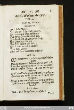 Am H. Weyhenacht-Fest. Dictum. Jesaiä 25. Vers 9.