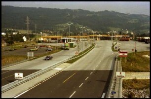 Lochau: Deutsch-Österreichisches Gemeinschaftszollamt vor Pfänder Tunnel, von oben