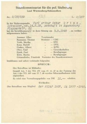 Grimm, Karl Arthur Oskar