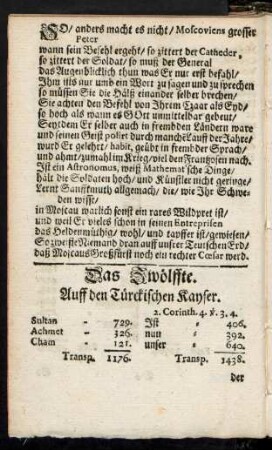 Das Zwölffte. Auff den Türckischen Kayser.