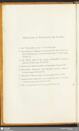 Directions to binder for the plates