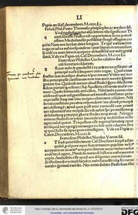 Franciscus Philelfus Petro Thomasio philosopho ac medico salutem.