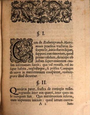 Dissertatio Ivridica Inavgvralis De Redintegrando Matrimonio