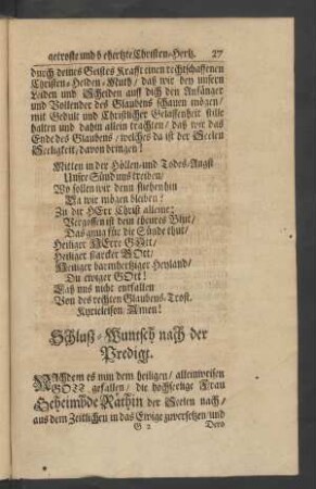 Schluß-Wuntsch nach der Predigt.