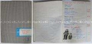 Nachweisbuch einer Erzieherin aus dem Kinderheim Güstrow mit handschriftlichen Eintragungen, eingeklebten Zeitungsausschnitten, Fotos und Zeichnungen (Band 13) - Sachkonvolut
