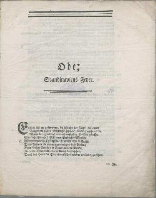 Ode; Scandinaviens Feyer.