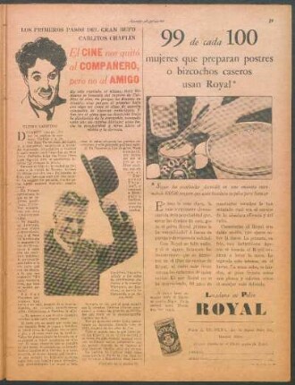 El cine nos quitó al compañero, pero no al amigo : Los primeros pasos del gran bufo Carlitos Chaplin