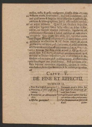 Caput V. De Fine Et Effectu.