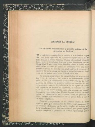 La influencia estadunidense y posición política de la Argentina en América