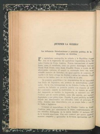 La influencia estadunidense y posición política de la Argentina en América