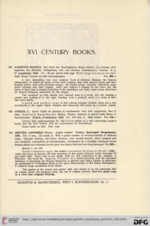 XVI. Century Books (Nr.108-153)
