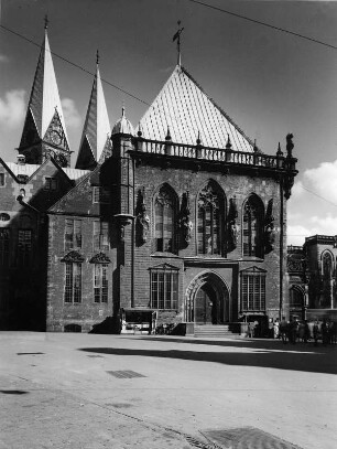 Bremen. Altes Rathaus (1405-1410, 1545 und 1608-1614). Seitenfront