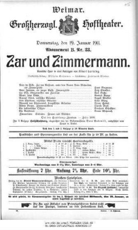 Zar und Zimmermann