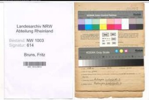 Entnazifizierung Fritz Bruns , geb. 14.09.1890 (Metzgermeister)