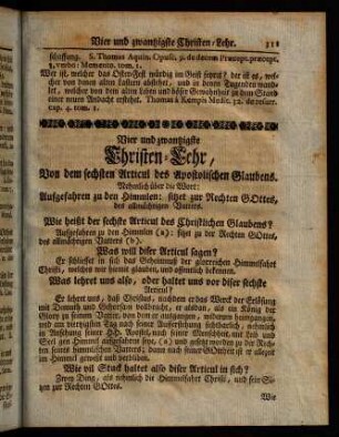 311-325, Vier und zwantzigste Christen-Lehr, [...]