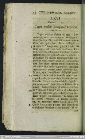CXVI Eodem c. 23 Tages auctor disciplinae Etruscae exaratus