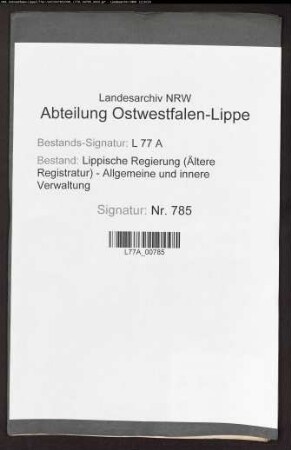 Anlegung neuer Hypothekenbücher im Amt Barntrup