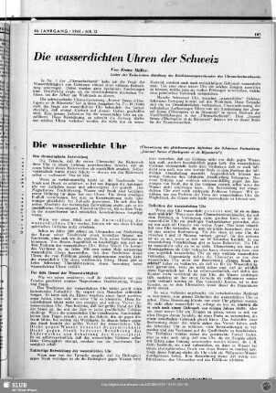 Die wasserdichte Uhr