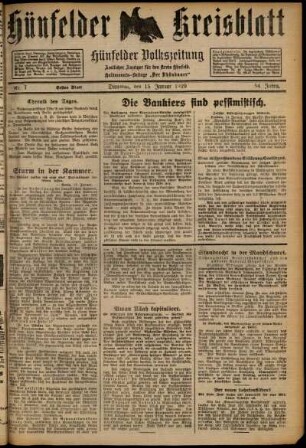 Ausgabe vom Dienstag, den 15. Januar 1929.