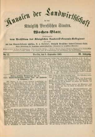 No. 37. Berlin, den 9. September 1863. III. Jahrgang.
