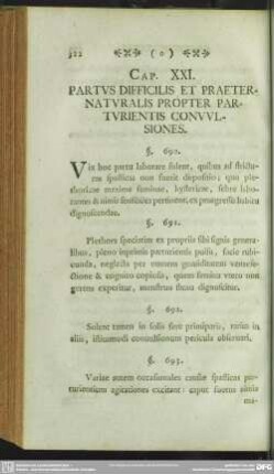 Cap. XXI. Partus Difficilis Et Praeternaturalis Propter Parturientis Convulsiones