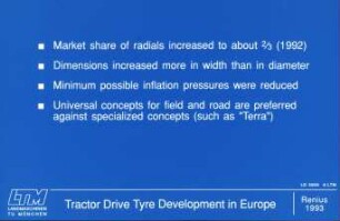 Tractor Drive Tyre Development in Europe