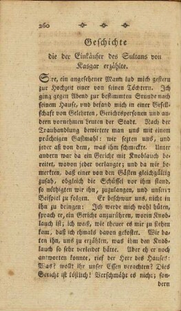 Geschichte die der Einkäufer des Sultans von Kasgar erzählte.