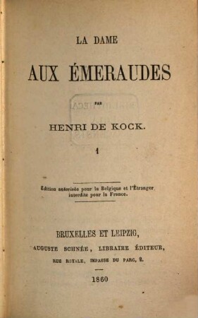 La dame aux émeraudes, 1