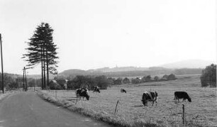 Obercunnersdorf-Kottmarsdorf. Blick auf Kottmarsdorf und zum Kottmar