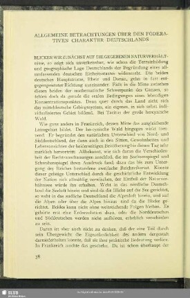 Allgemeine Betrachtungen Über Den Föderativen Charakter Deutschlands