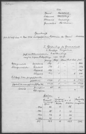 Waldbach mit Dimbach, Rappach und Scheppach: Pfarrbericht 1924