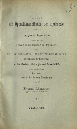 Ueber die Operationsmethoden der Hydrocele