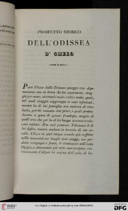 Prospetto storico dell'Odissea d'Omero