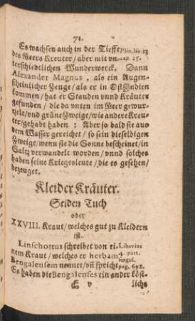 Kleider Kräuter. Seiden Tuch oder XXVIII. ... - Kleider Kraut oder XXXII. Bintzen ...