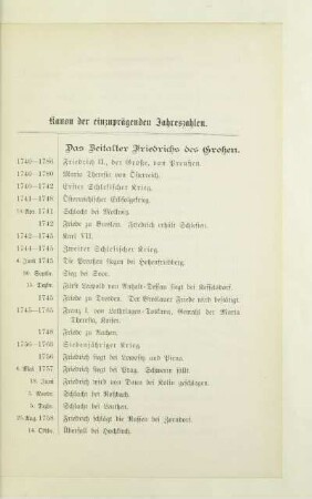 Kanon der einzuprägenden Jahreszahlen