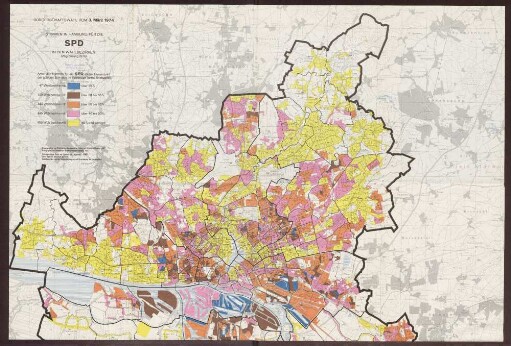 Bürgerschaftswahl vom 3.März 1974 - Stimmen in Hamburg für die SPD in den Wahlbezirken