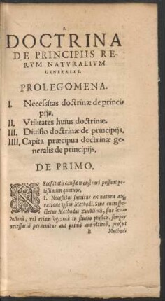 Doctrina De Principiis Rerum Naturalium Generalis.