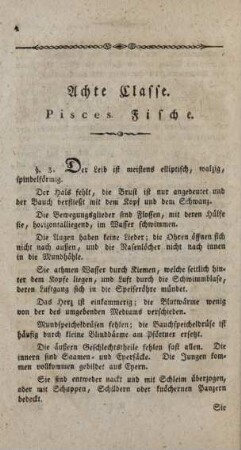 Achte Classe. Pisces. Fische