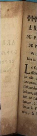 Arresté Du Parlement De Provence. Du 28 Janvier 1763