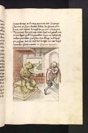 Senespa verlässt den Löwenkönig; (Kapitel II: Von dem Löwen und dem Ochsen).