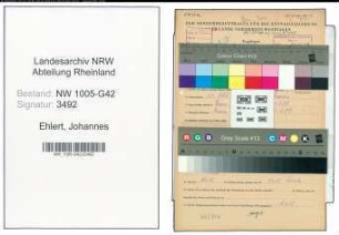 Entnazifizierung Johannes Ehlert , geb. 21.10.1903 ()