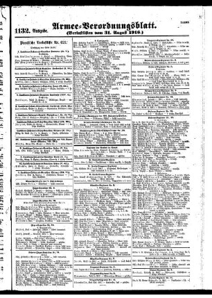 1132.Ausgabe. Donnerstag, 31. August 1916