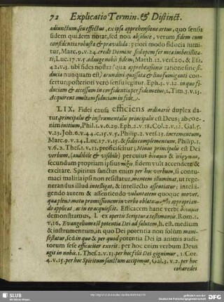 LIX. Fidei causa efficiens ordinarie duplex datur, principalis & instrumentalis principalis est Deus …
