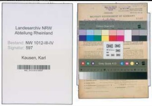 Entnazifizierung Karl Kausen , geb. 19.04.1891 (Kassierer)