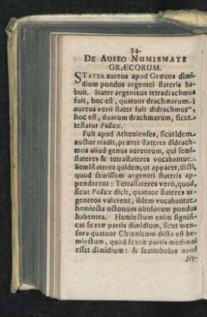 De Aureo Numismate Graecorum.